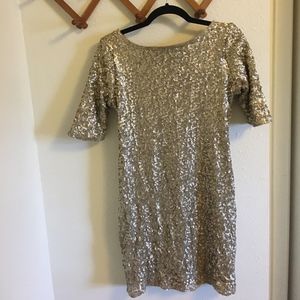Abercrombie gold sequin lined dress